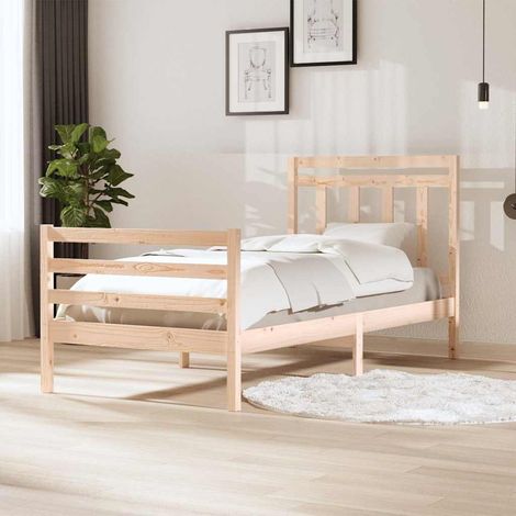 Estructura de cama sin colchón madera maciza 100x200 cm (1/5)