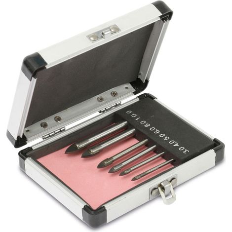 DAYTOOLS Forets à verre dans une boîte aluminium BS-G-6, 3...10 mm