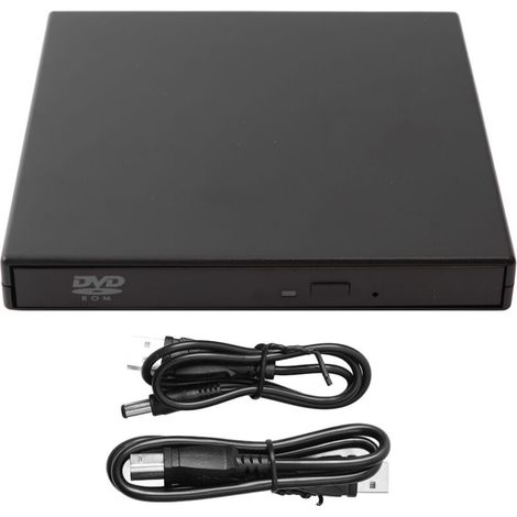 Lecteur Graveur CD/DVD Externe USB 2.0 Ultra Silencieux Haute Vitesse Plug & Play Compact pour PC Portable et Bureau