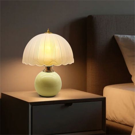 Lampe de table de chambre moderne, lampe de chevet champignon rétro, lampe de table décorative haut de gamme réglable à trois couleurs (1/4)