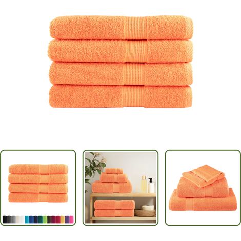 vidaXL Baumwolltuch - Premium-Saunatücher SOLUND 4 Stk. Orange 80x200 cm 600 g/m² (1/5)