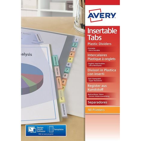 Avery 05614501 Trennblatt Polypropylen (PP) Gemischte Farben 12 Stück(e) (1/5)
