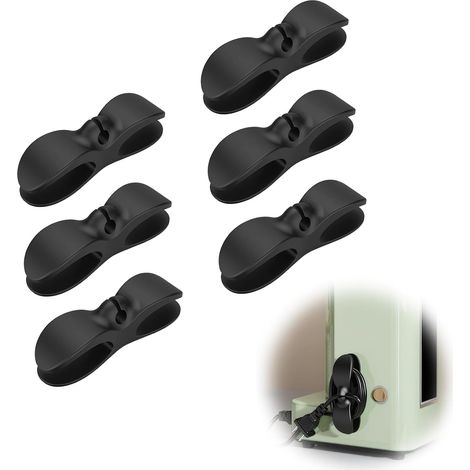 Organizador de cables de 6 piezas, organizador adhesivo para cables eléctricos de cocina, para olla arrocera, licuadora, otros electrodomésticos de cocina y equipos de oficina (1/5)