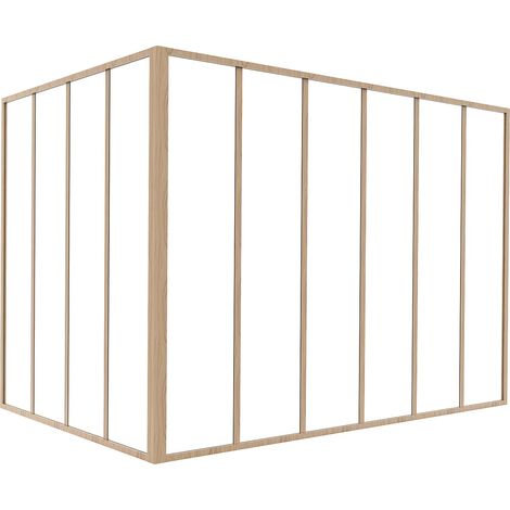 Vetrata angolare L180 x L120 x H130 in Alluminio termolaccato Naturale chiaro stile Atelier - BAYVIEW