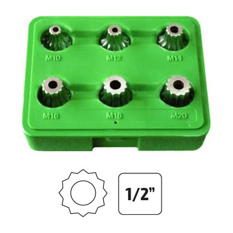 JEU DE 6 PIÈCES 1/2" POINTE À 12 TRANCHANTS INVIOLABLE / POINTE XZN JBM51409