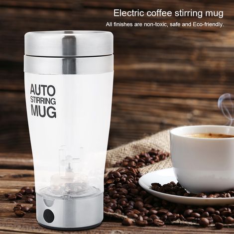 Mug électrique mélangeur automatique en acier inoxydable de 400 ml pour lait, jus et café (1/5)