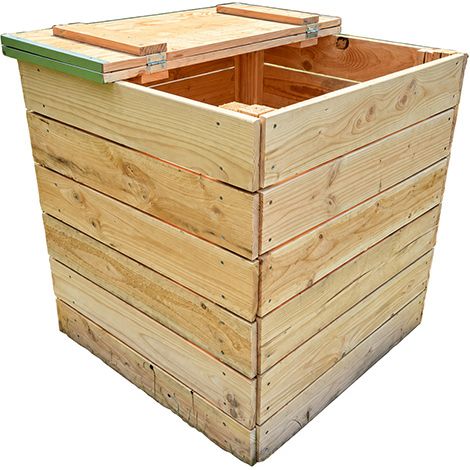 Composteur bois 300 litres - 790 x 610 mm - Grille anti rongeur - C090021-C090021G (1/5)