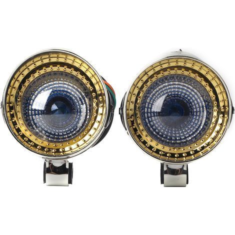 Phare moto 12V chromé projecteur accessoire voiture lampe (1/5)