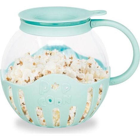Machine À Pop-Corn En Verre Borosilicate 2,13 L Pour Micro-Ondes Sans Produits Chimiques Cuisson Saine Pour Fêtes Familiales Blue (1/4)