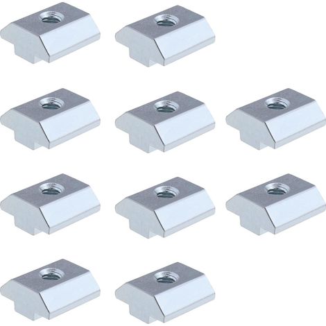10pcs Écrous Coulissants en T de Série 40 M6 Glissière de Filetage Écrou en T pour Profilé d'extrusion d'aluminium à Rainure en T en Acier au Carbone pour Fraiseuse CNC pour Imprimante 3D (1/5)