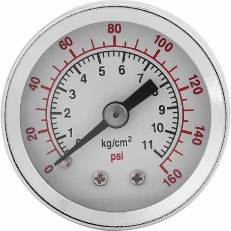 Manometer, Manometer für Wasser, Öl, 0–160 PSI 1/8" NPT, Manometer für Wasser, Flüssigkeiten, Kraftstoff, Öl, Luft, Hochpräzisions-Manometer