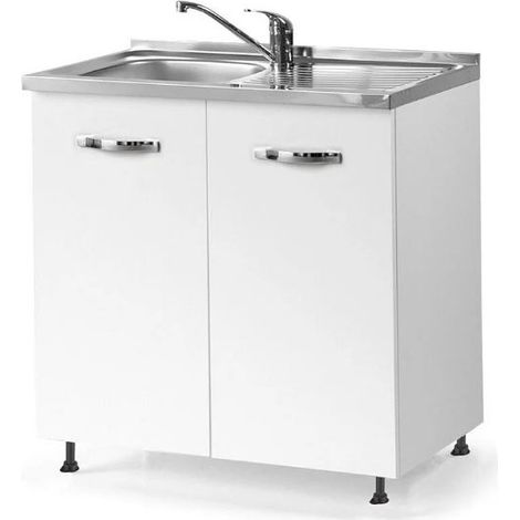 Sottolavello cucina componibile con ante 80 cm bianco