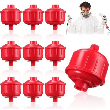 Filtres jetables à l'eau et à l'air de 10 pièces Mini Filtres jetables à pistolet à pulvérisation Pistolets de filtre de ligne d'air de tourbillon Fit standard de fils de 1/4 pouce (1/5)