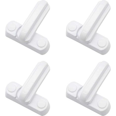 Longziming - Verrous de fenêtre - Verrous de sécurité pour portes et fenêtres - Lot de 4 verrous de fenêtre en métal blanc - Verrou de sécurité en alliage d'aluminium pour portes d'entrée - Verrou de  (1/5)