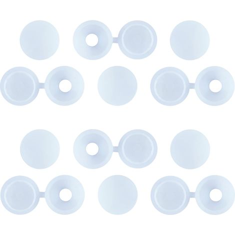 50 pezzi di tappi per viti con cerniera in plastica, copriviti decorativi bianchi M5/M6, copriviti pieghevoli e a scatto, per pareti, armadietti (1/5)