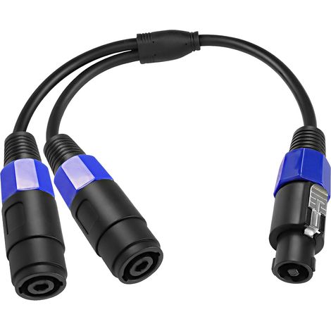 Speakon-Kabel – 1 Stecker auf 2 Buchsen – 19 AWG Kupfer – Verdrehsicherung – Verstärker-Lautsprecher – 0,5 m (1/5)