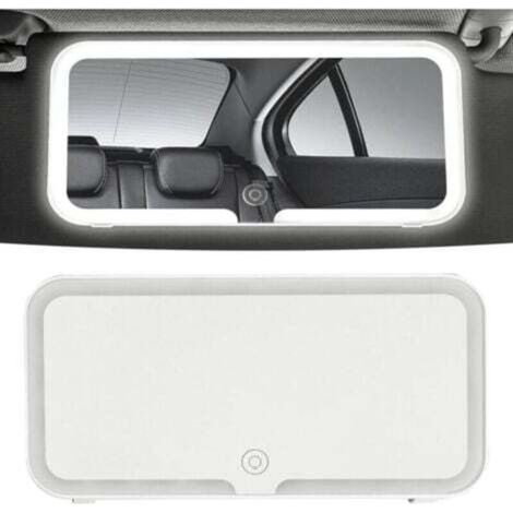 LED Vanity Mirror for Car Sun Visor, USB Charging Car Makeup Mirror, Travel Makeup Mirror with 3 Lighting Modes, Portable Car Rearview Mirror