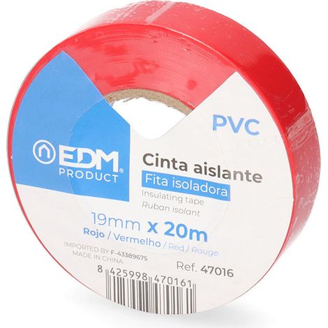 Nastro Isolante 20m x 19mm Rosso Qualità EDM "Supra" (1/2)