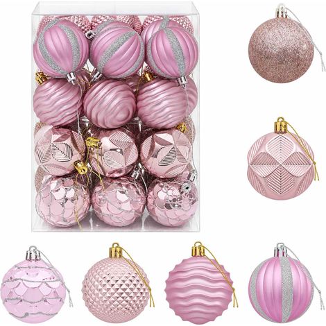 vidaXL Set di Palline di Natale 36 pz Rosa 6 cm Polistirolo (1/5)