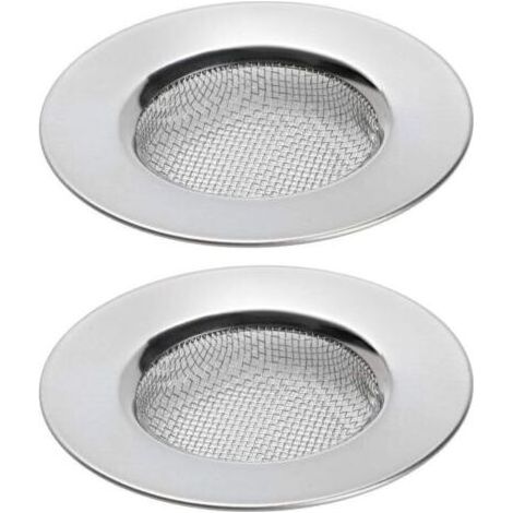Set mit 2 Spülbeckensieben für Dusche, Badewanne oder Küchenspüle. Haarfänger. Edelstahl-Abflusssiebe. 7,6 cm Durchmesser. (1/4)