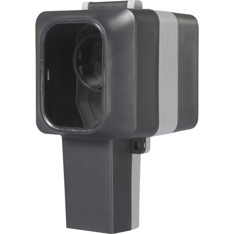 Sygonix SY-6670746 1fach Aufputz-Steckdose  abschließbar, schwenkbare Steckdosentöpfe IP55 Grau