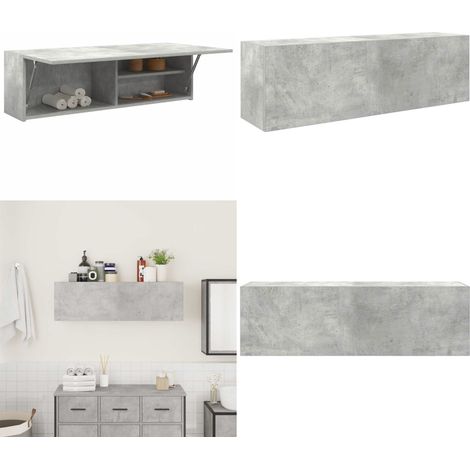 vidaXL Armoire murale de bain gris béton 100x25x30cm bois d'ingénierie (1/5)