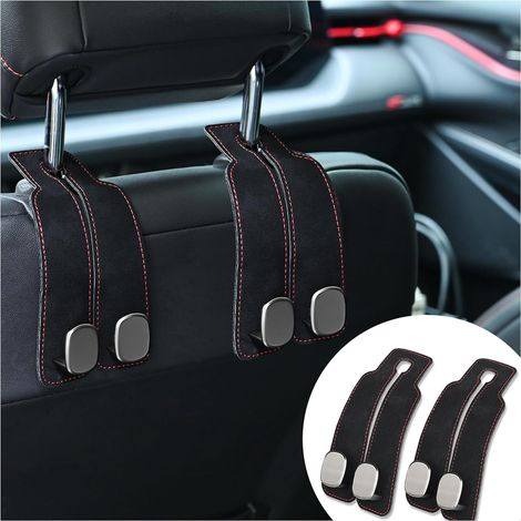 2 Crochet de siège,  , daim, noyau métal, rangement sac, voiture