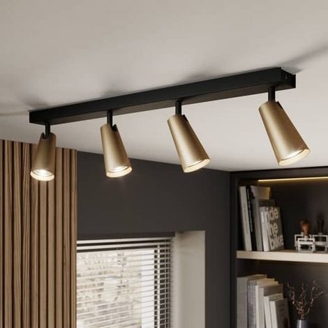 [GEBRAUCHT] B-Ware Lucande Angelina Deckenlampe Deckenlampe Lampe Leuchte Gu1  4 Fl. Messing Gold (1/2)