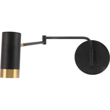 Applique murale à bras articulé, lampe de chevet avec bras articulé réglable pour chambre, salon et lecture, noir
