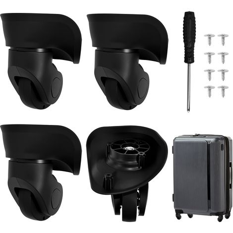 4 roues de rechange pour valise, pivotantes 360°, en pvc, avec vis et tournevis, pour réparation bagages voyage