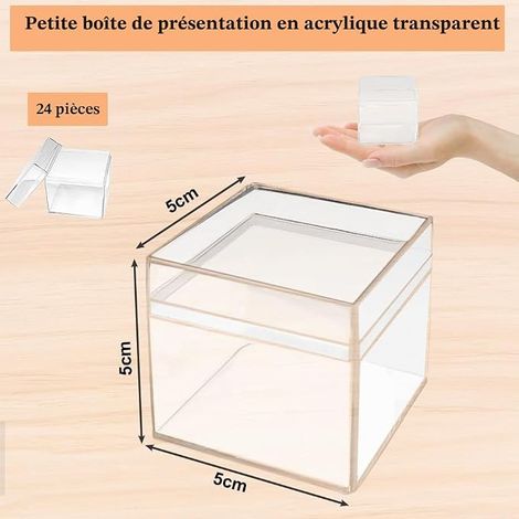 Petite Boîte de Rangement Mini Boite Rangement Plastique Transparente Boîtes Carrées en Acrylique Transparent avec Couvercles pour Perles, Bijoux (1/4)