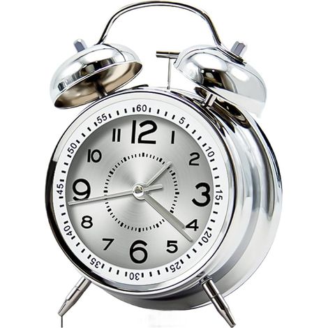 Réveil silencieux avec cloche en métal bruyante, veilleuse (1/4)