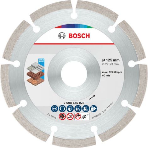 Bosch Multi Material Diamond Trennscheibe, 125 x 22.23 x 7 mm 10 Stk. - 2608615041 (1/5)