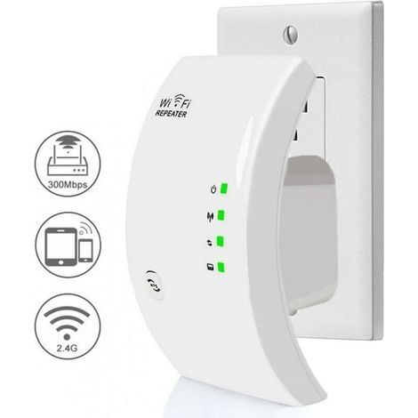 Cyslmuk – 300Mbps WiFi repeater – Coverage up to 200m² – Repeater and AP mode – Ethernet port for wired connection – 200m2 (1/5)