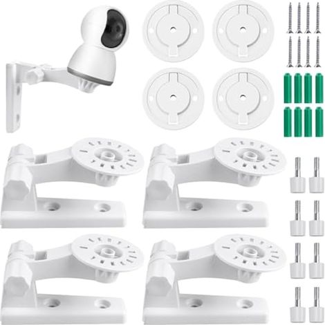 4 Pièces Support Caméra Mural Compatible avec Tp-Link Tapo C225/C200/C210/C220/Tc70, Support de Caméra de Surveillance Angle Réglable (1/5)