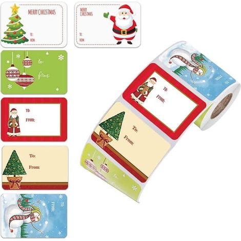 Autocollants Joyeux Noël, étiquettes cadeaux, étiquettes nominatives autocollantes, 250 pièces (1/5)
