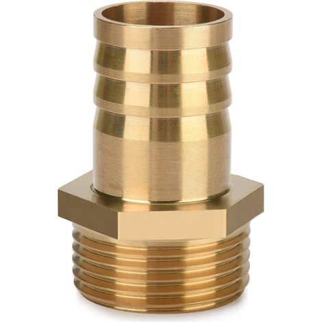 1 Pièces Raccord de Tuyau in Brass, Laiton Cannelés, Fillet Connectors, Raccord plomberie, pour la Conversion de Tuyau, pour Eau, Gaz, Huile, Jardin, 1" AG x 1" (25 mm) (1/5)