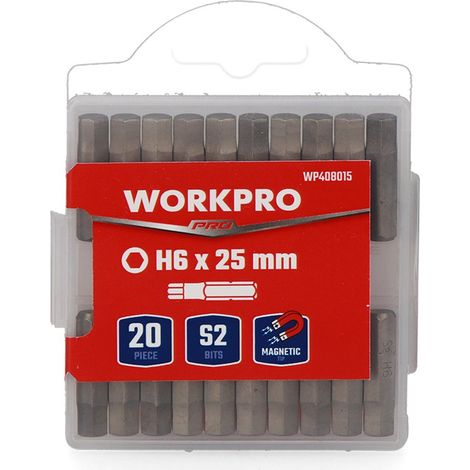 Embouts magnétiques h6 x 25 mm, lot de 20 pièces
