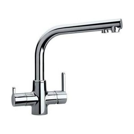 MISCELATORE MONOFORO LAVELLO CON BOCCA A 3 ACQUE Misura: Cromo