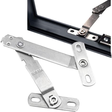 Limiteur d'ouverture de fenêtre en acier inoxydable - Système de sécurité pour, compatible avec les fenêtres en PVC, bois, métal et aluminium (1/5)