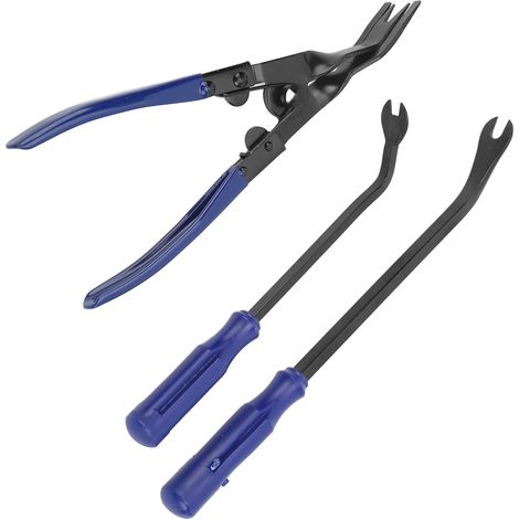 Pince à rivets 3 pièces, outil de dépose de clous bleu, kit de réparation auto avec sac de rangement Oxford (1/5)