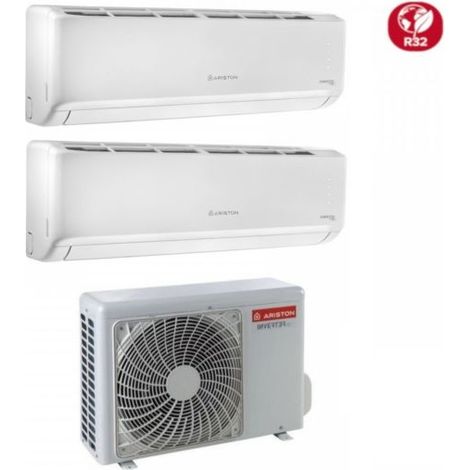 Climatizzatore Condizionatore Ariston Dual Split Inverter serie ALYS PLUS 9+12 con DUAL 50XD0-O R-32 Wi-Fi Optional 9000+12000