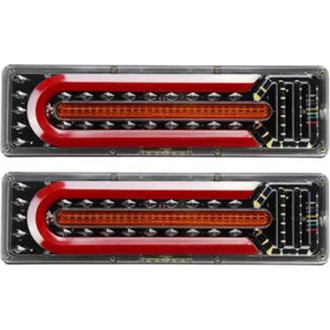 Feux de Remorque LED 24V Feu Stop Camion Arriere LED Etanche Indicateur de Caravane pour Car Remorque Bus Camion Bateau RV 2pcs,33cm (1/5)
