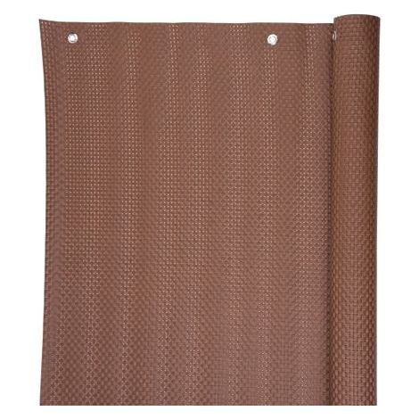 Sichtschutz Polyratan 77 0,9x3 m, UV, 800 g/m2, braun, Balkonbespannung, mit Ösen