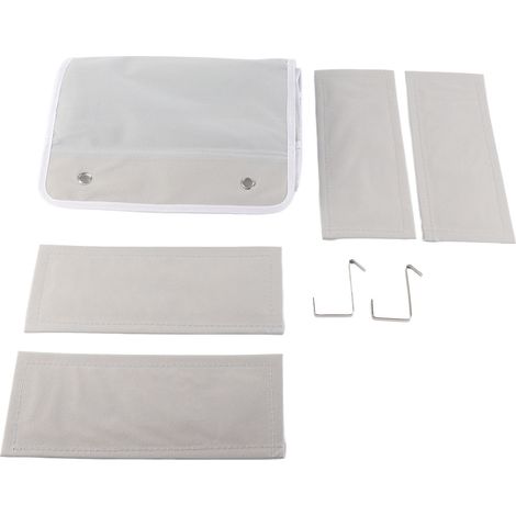 Organisateur de porte à 4 niveaux avec crochets larges et robustes, en tissu non tissé, idéal pour la salle de bain, le bureau ou une chambre d'étudiant (gris). (1/5)
