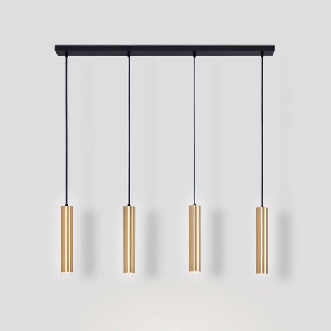 Barcelona Led – Suspension minimaliste 4 tubes GU10 – Aluminium laiton – 220-240V AC – Éclairage ciblé pour cuisines et tables (1/5)