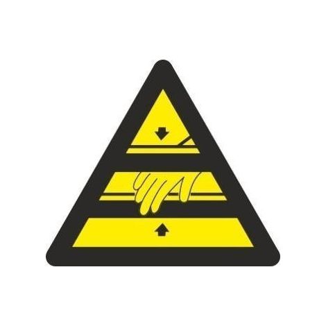 Señal de ¡Atención Peligro cortes de manos Lado 90 mm (Pack de 10) SEKURECO (1/2)