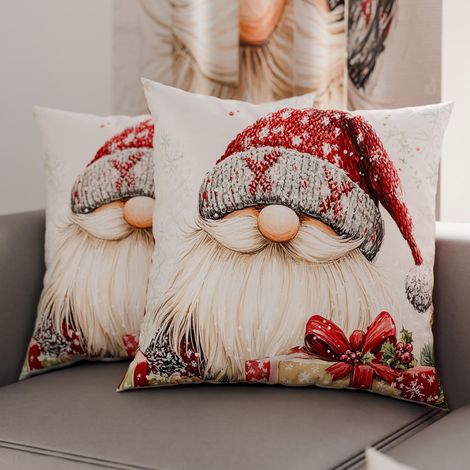 Paire de Housses de Coussin en Microfibre 80x80 cm, Coussins Décoratifs de Noël pour Chambre, Canapé, Salon, Lot de 2 Housses de Coussin, Taie d'oreiller de Noël 13 (1/3)
