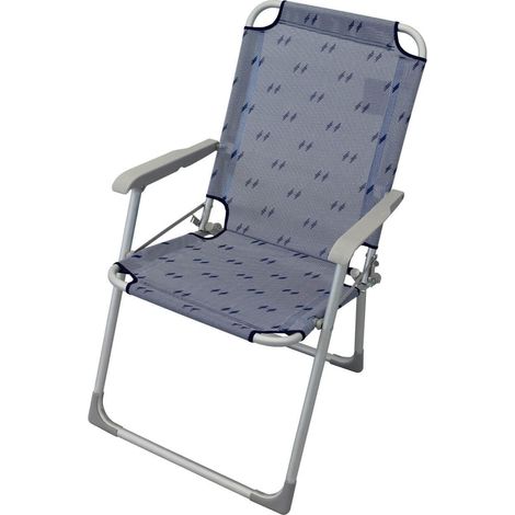 poltrona da spiaggia e campeggio pieghevole in alluminio e textilene cm 52 x 55 x 92 h (1/2)