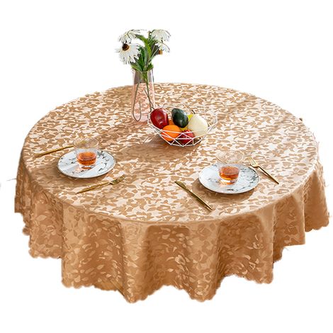 Tablecloth Vinyle - Imperméable - Rond - 150 Cm De Diamètre - Pour Cuisine Et Salle À Manger - 1 Pièce (1/5)